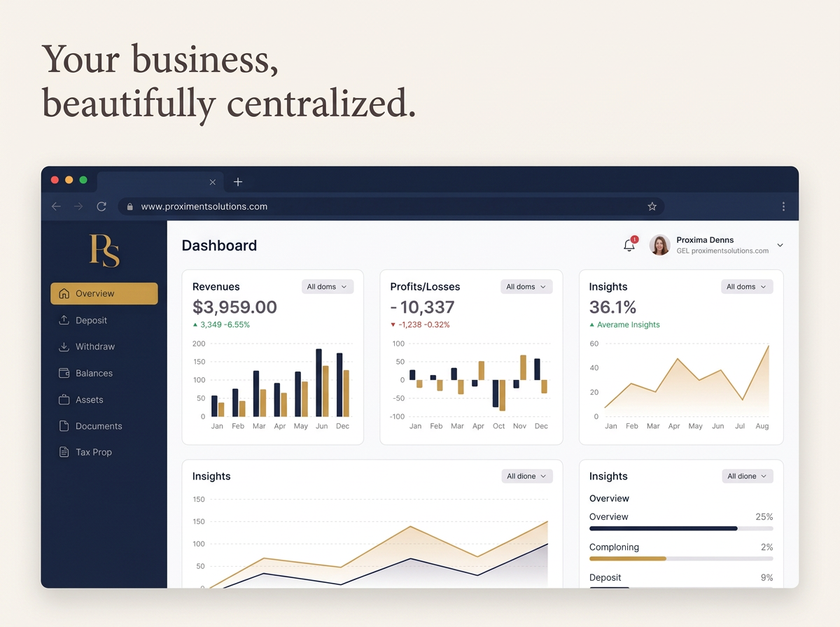 Proximent bookkeeping dashboard presentation